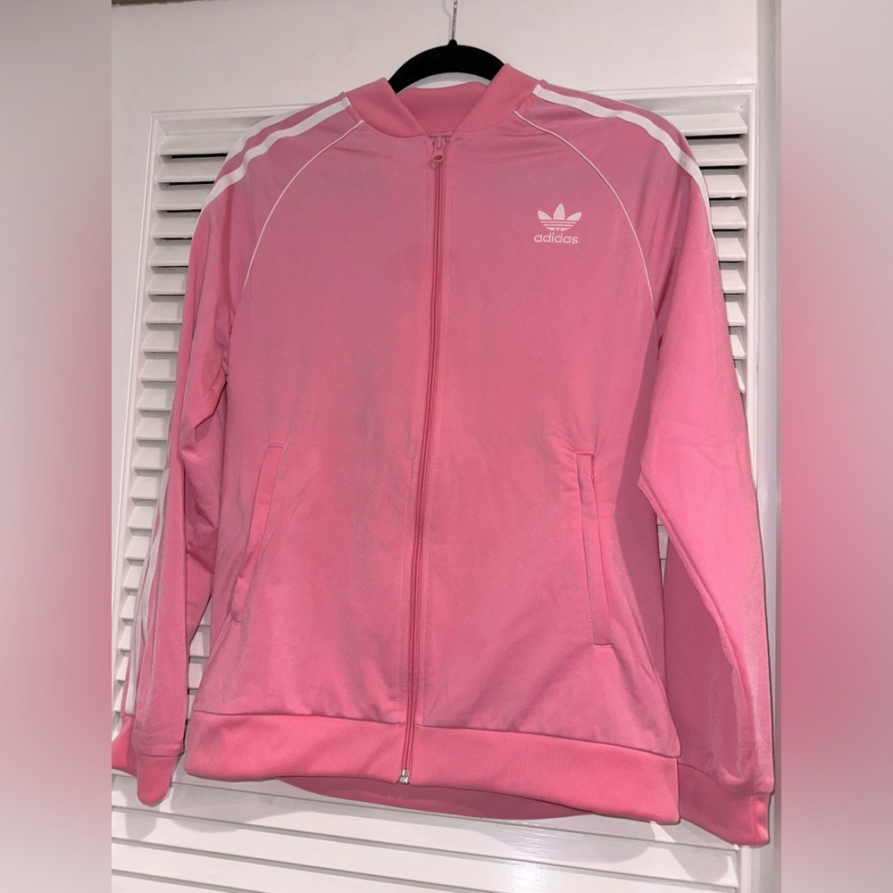 Like new Girls Adidas pink tracksuit jacket/ size XL